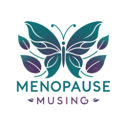 Menopause Treatment Guide logo; a black woman in purple clothes with an afro and purple headband.